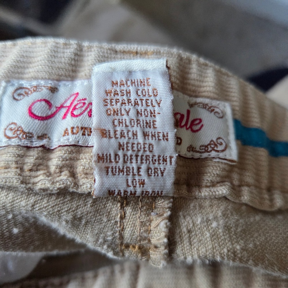 Vintage Y2k Aeropostale Womens Low Rise Khaki‎ Corduroy Flare Pants Sz 5/6 2000s - Picture 10 of 10